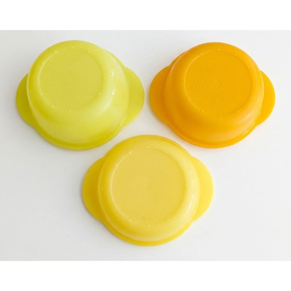 Tupperware CrystalWave Microwave Bowl Set, No Lids, 1.75 2.5 3.5 Cups, Citrus